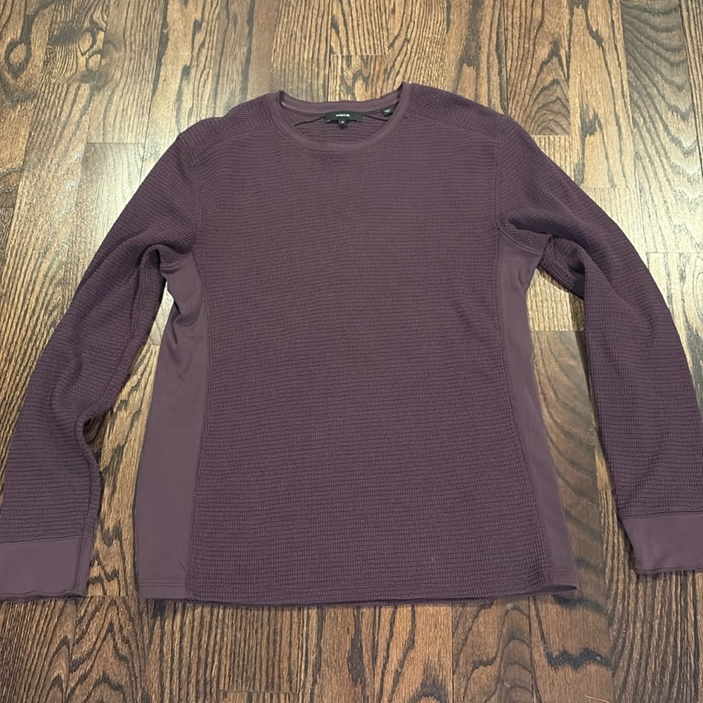 Vince Pima Cotton Blend Men’s Thermal Shirt in Sienna Plum Size Medium